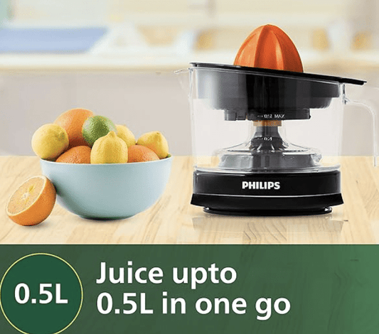 PHILIPS Citrus Press Juicer HR2777/00, Black & Transparent, Medium