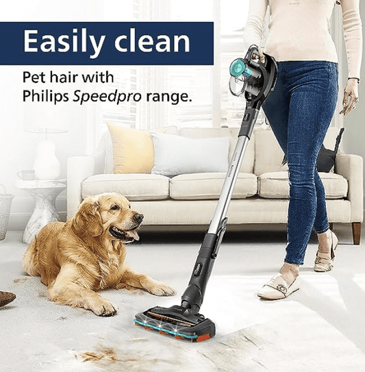 Philips Domestic Appliances SpeedPro Aqua Cordless Vacuum Cleaner FC6728/01 with Vacuum and mop System Denim Blue Metallic, Medium