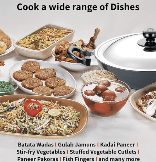 Hawkins Futura Nonstick Kadhai 2.5 L, 26 cm, 3.25 mm with SS lid (Black)