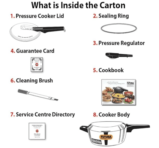 Futura Stainless Steel 4L Pressure Cooker Induction compatible