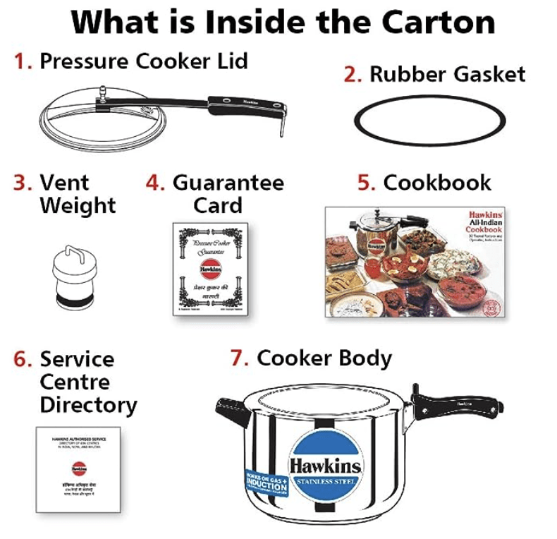Hawkins Stainless Steel 8L Pressure Cooker with Induction Compatible