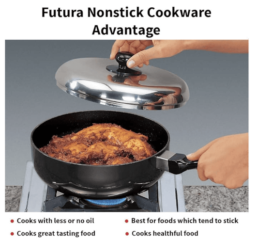Hawkins Futura Nonstick All-Purpose Pan 2.5L, 22 cm, 3.25 mm with SS lid (Black)