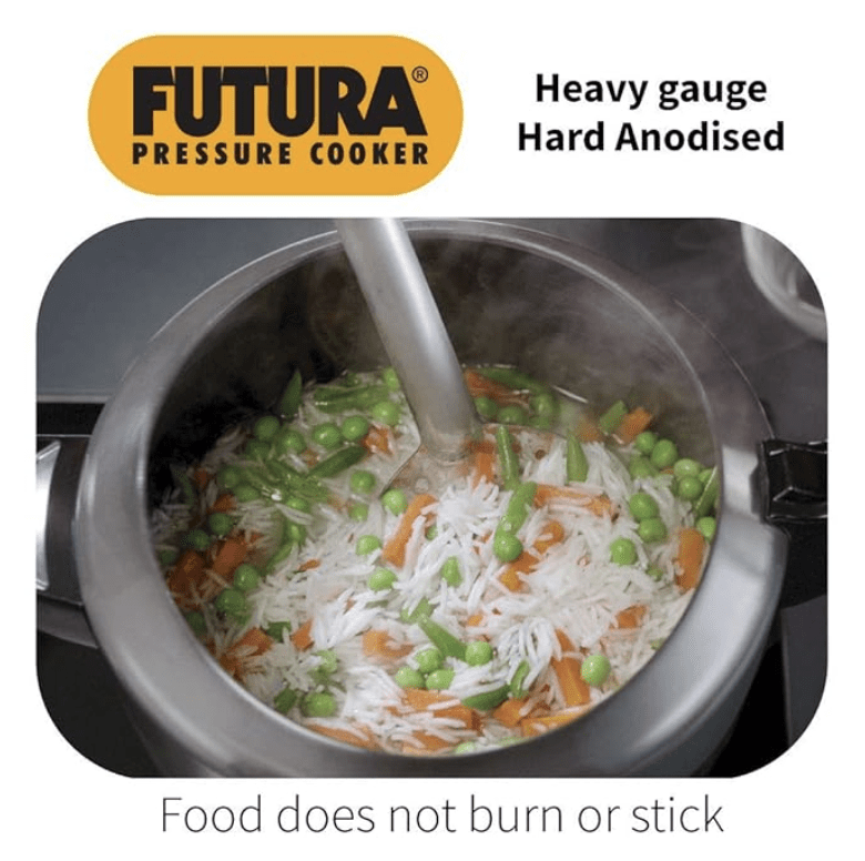Hawkins Futura 2 Litre Pressure Cooker, Hard Anodised Inner Lid Pressure Cooker, Induction Cooker, Small Cooker, Black (IFP20)