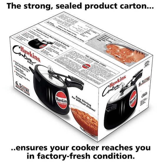 Hawkins 6.5 Litre Contura Black Pressure Cooker, Hard Anodised Inner Lid Cooker, Handi Cooker, Black (CB65)