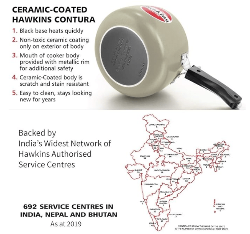 Hawkins Ceramic- Coated Contura 5L Green Apple Pressure Cooker