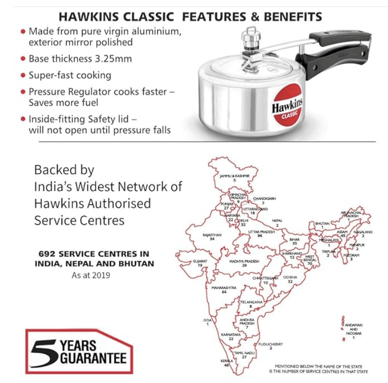 Hawkins Classic 1.5L Pressure Cooker