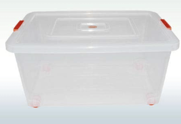 Nakoda 222 Rectangular Plastic Container Box with Lock And Wheel - (32 L, Transparent), (542 x 368 x 239)