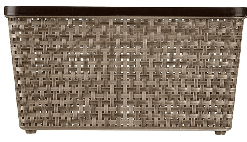 Nakoda 666 Dune Storage Basket Without Lid Multipurpose Use for Kitchen & Home Organiser Box for Fruits Vegetables, Toys, Stationary items, Color May Vary, (330 x 242 x 175)