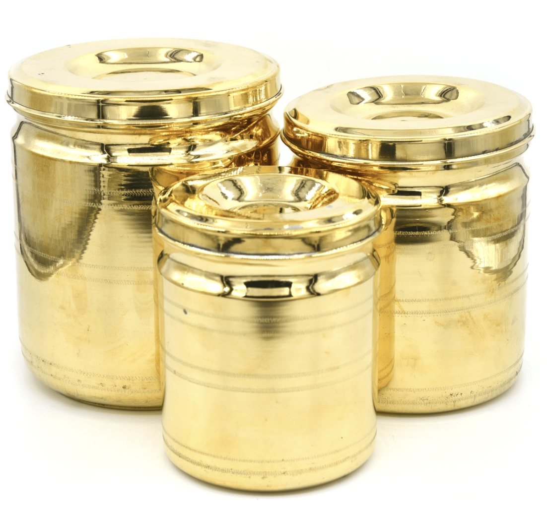 BRASS STORAGE CONTAINERS (SET OF 3)