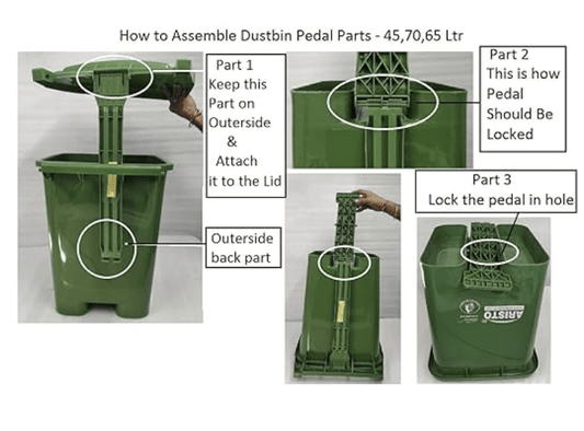 ARISTO Plastic Pedal Garbage Waste Dustbin 45 LTR (Green/Blue)