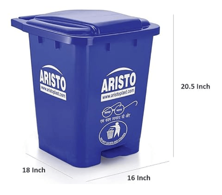 ARISTO Plastic Step-On Pedal Garbage Waste Dustbin (45 L, Blue)
