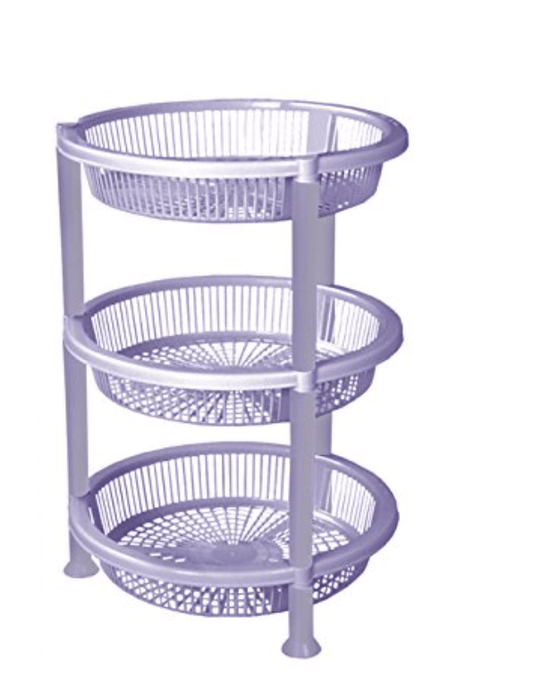 Aristo Orbit 3 Layer Plastic Rack for Kitchen, Offices, Home, Hospitals, Schools, Doctors, Beauty Parlour, Saloons, Color May Vary, (33.5(D) x 45.5 cm)