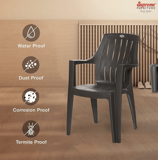 Supreme Turbo Super Plastic Chair (Wenge, Set of 4)