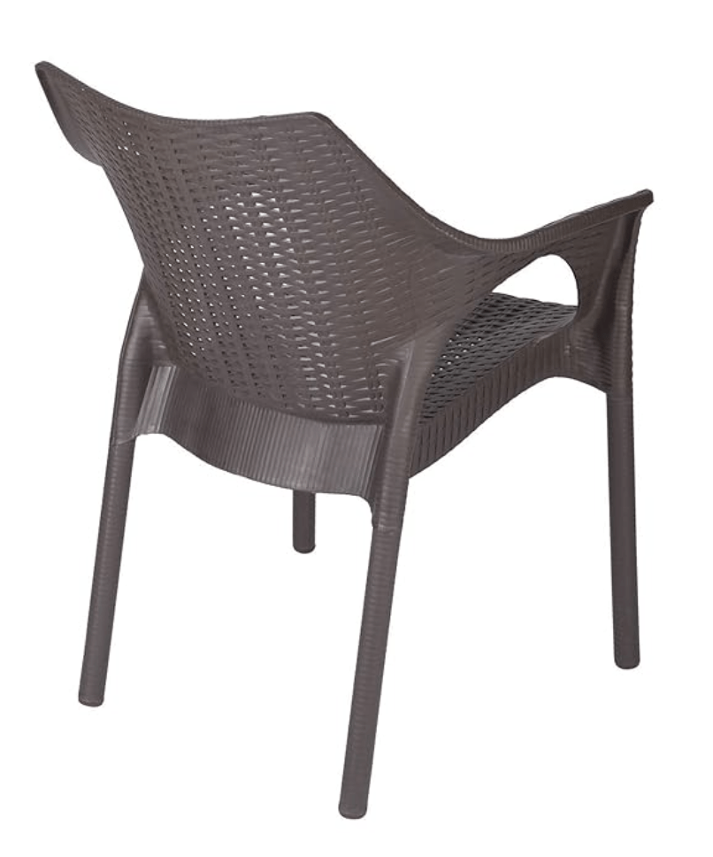 Supreme Cambridge Plastic Chairs for Home, Outdoor & Garden (Set of 4, Wenge)