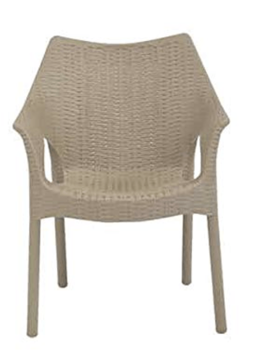 Supreme Cambridge Plastic Chairs (Set of 4, Dark Beige), Standard
