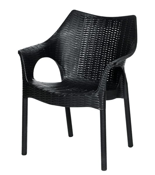 Supreme Cambridge Plastic Chair (Black, Set of 4)
