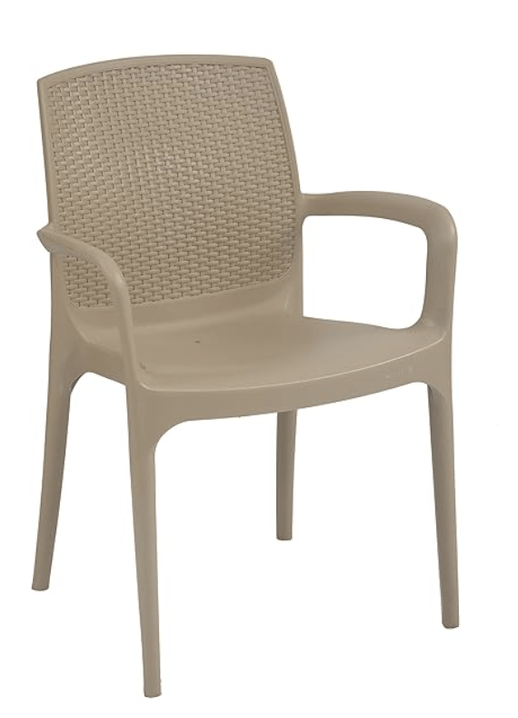 सुप्रीम टेक्सास प्लास्टिक कुर्सियाँ (4 का सेट, गहरा बेज)