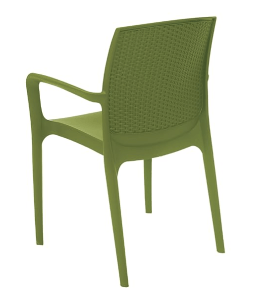 Supreme Texas Heavy Plastic Chair for Indoor/Outdoor Use (Color: Mehandi Green; Count: 2 Pc.)