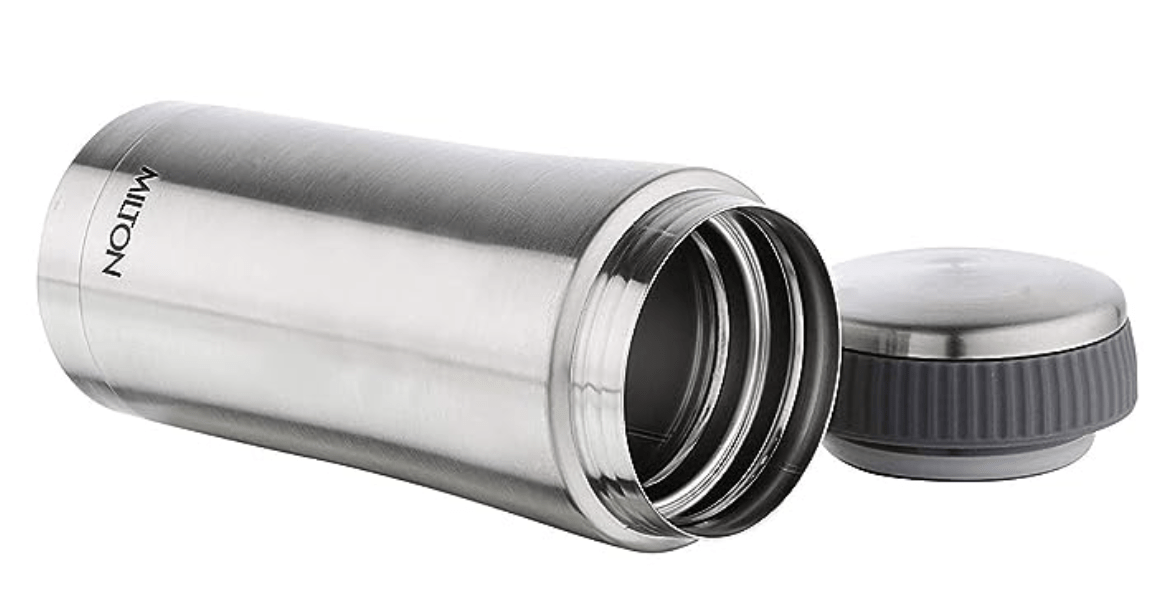 Milton Optima 500 Thermosteel Hot and Cold Flask, 460 ml, Silver | Vacuum Insulated | Rust Proof | Leak Proof | Tea | Coffee | Juice