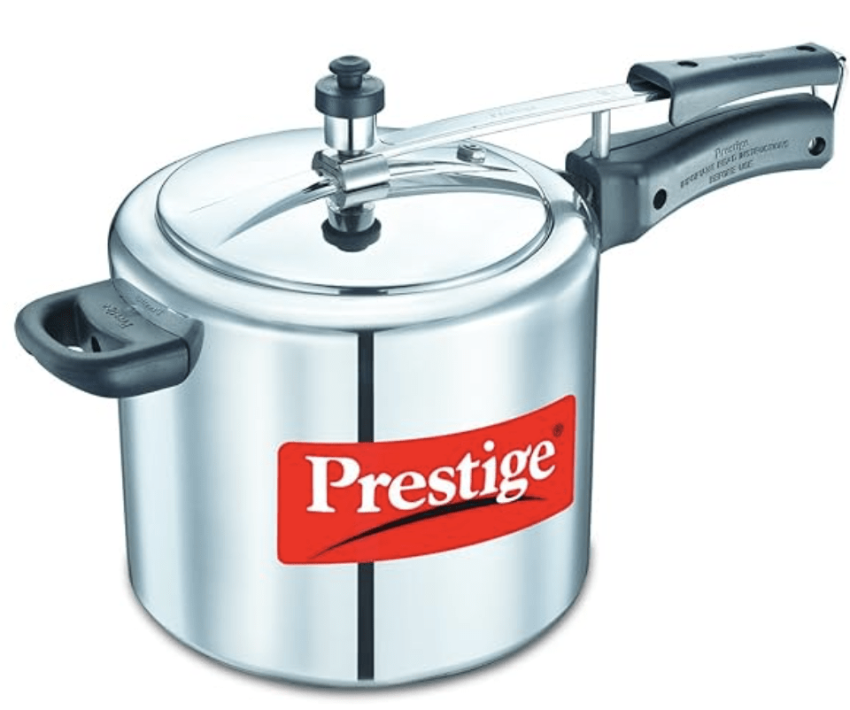 Prestige Nakshatra Plus Flat Induction Base Aluminium Inner Lid Pressure Cooker, 5 Litres, Silver, 5 Liter