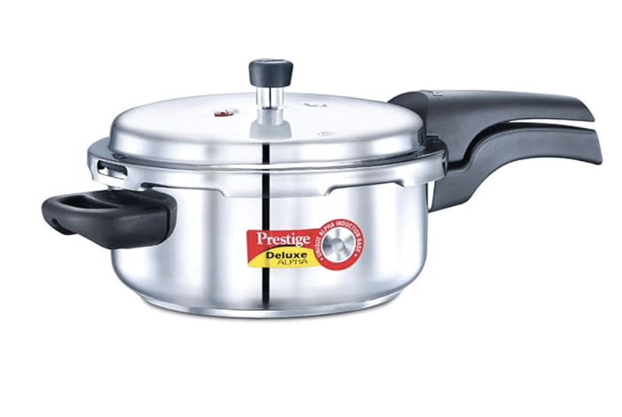 Prestige Deluxe Alpha Outer Lid Stainless Steel Pressure Cooker, 3 Litres, Silver