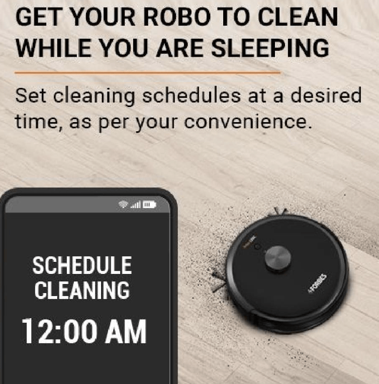 Eureka Forbes ROBO L VAC Vacuum Cleaner with Smart Sensing Technology, Remote Control, Duraclean Battery (Black, ROBOLVAC)