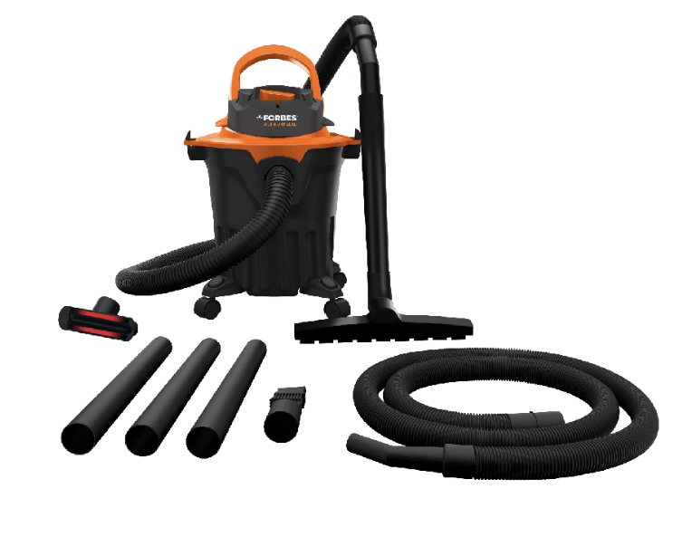 Eureka Forbes Wet & Dry Zeal Vacuum Cleaner with Large Dust Tank, 360° Swivel Wheels, 5 Meters Cord Length (Orange & Black, VCWET&DRYZEAL)