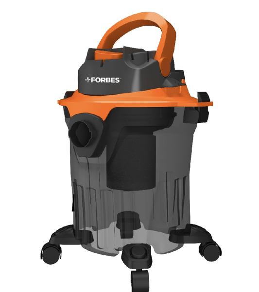 Eureka Forbes Wet & Dry Zeal Vacuum Cleaner with Large Dust Tank, 360° Swivel Wheels, 5 Meters Cord Length (Orange & Black, VCWET&DRYZEAL)
