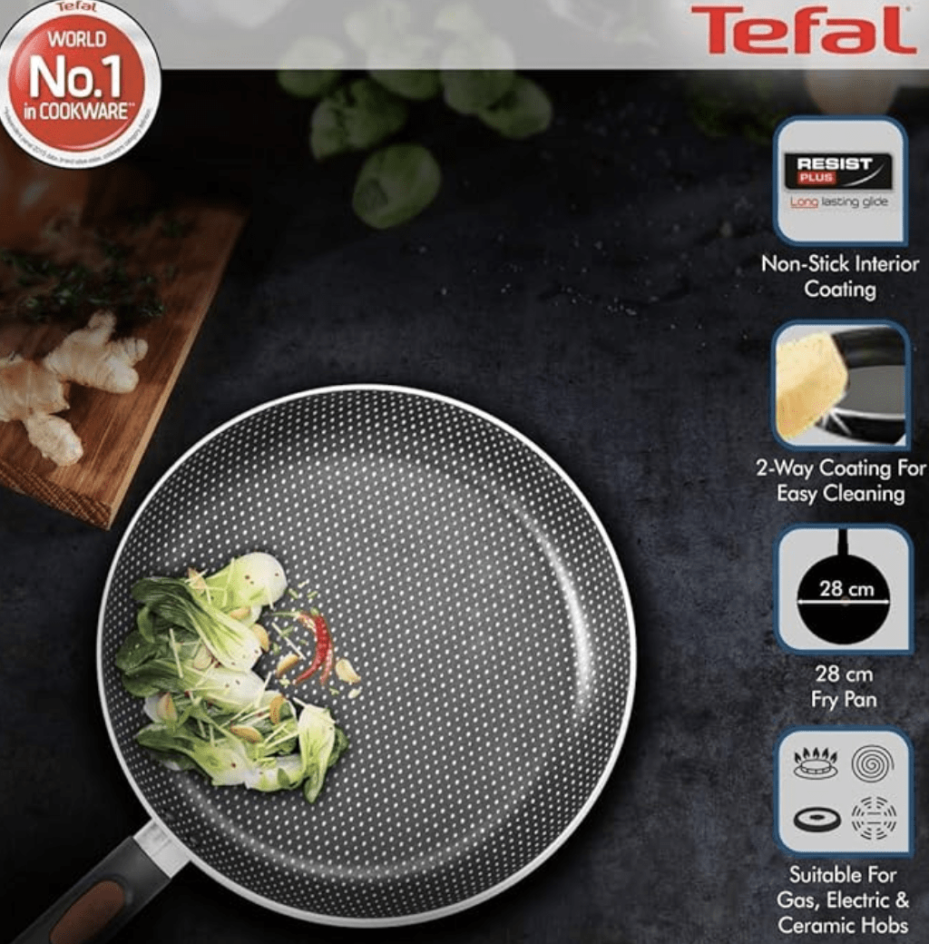 Tefal Simply Chef Aluminium Non-Stick Fry Pan, 28cm (Rio Red)