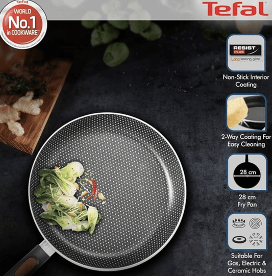 Tefal Simply Chef Non-Stick Aluminium Fry Pan, 24cm (Rio Red)