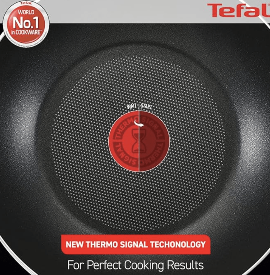 Tefal Cook & Savour Non-Stick Tawa, Smart Thermo Signal Temperature Indicator Technology - (Black) (25 Cm)