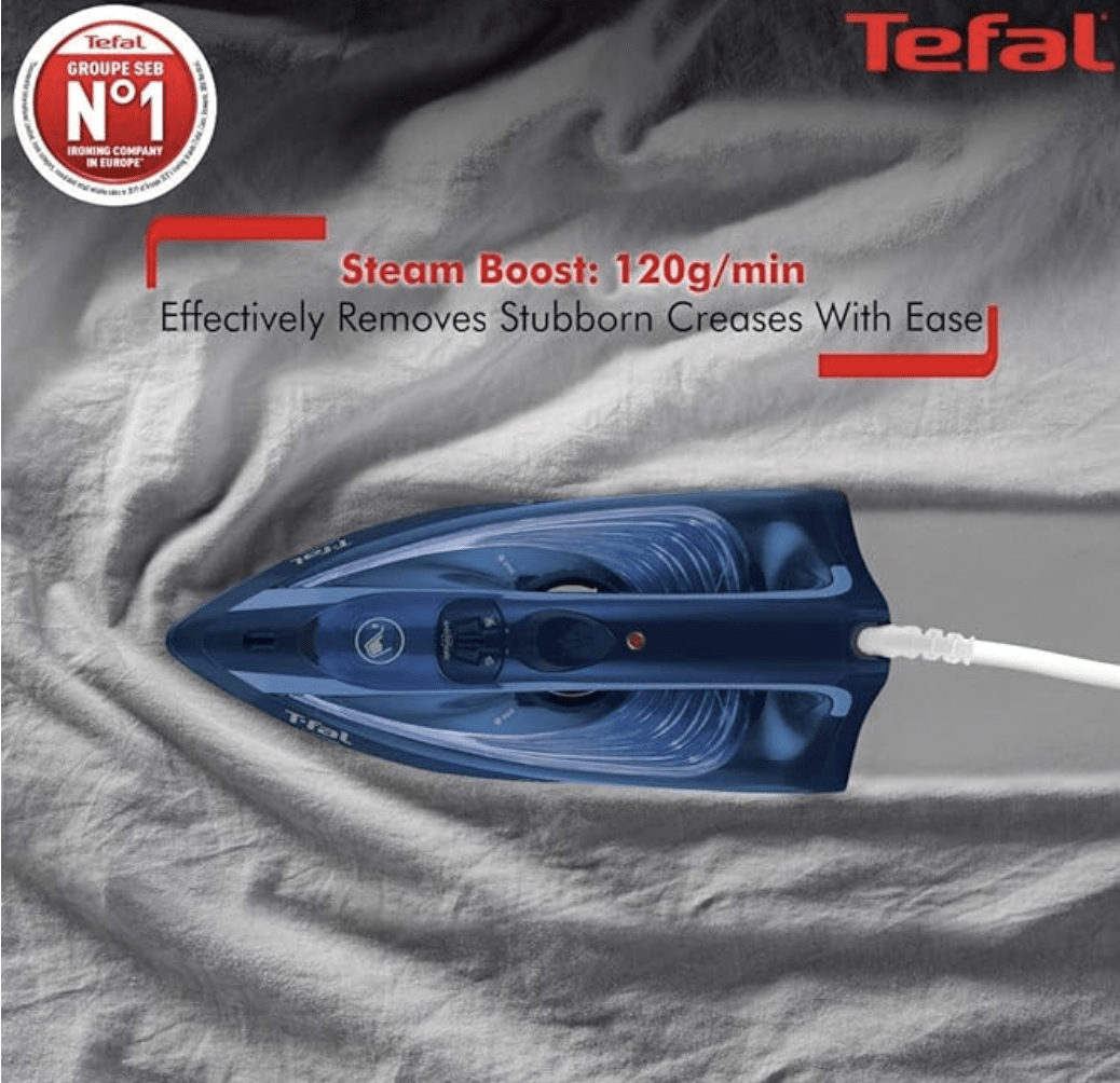 Tefal Maestro Plus 2200 Electric Iron WattII Extra-Large Ceramic SoleplateII Steam output of up to 35 g/min IIAnti-Drip Feature II Quick and Efficient Results 270 ml Tank 2 Year