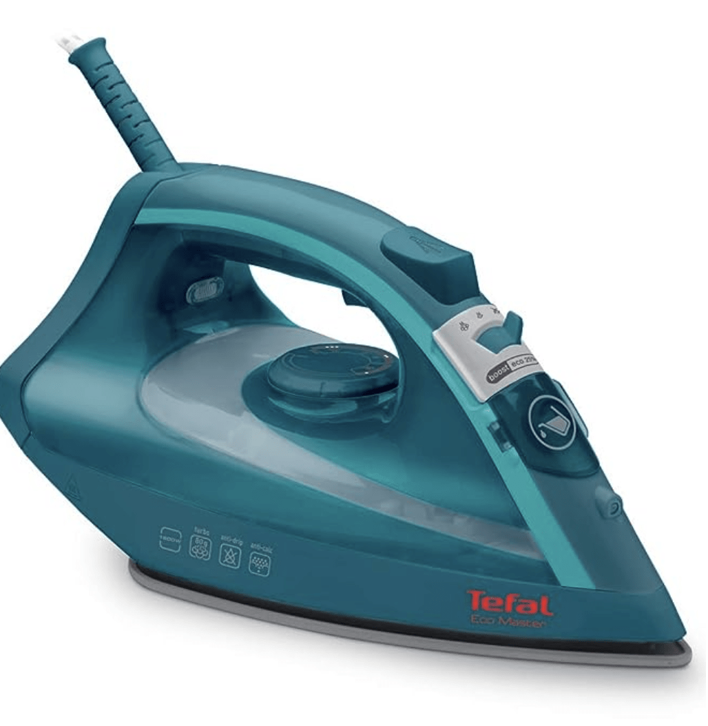 Tefal Eco Master Electric 1800 Watt Iron II Non-Stick SoleplateII 25% Energy Saving II Steam Output of up to 24 g/min IIAnti-Drip FeatureII 200 ml Tank 2 Year Warranty
