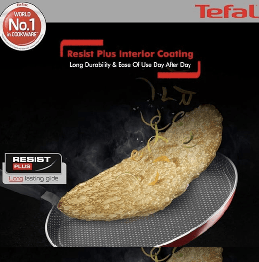 Tefal Simply Chef Aluminium Flat Tawa (30 cm, Red)