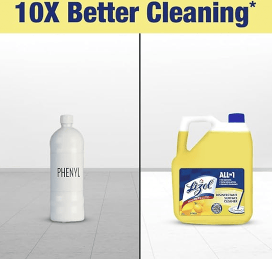 Lizol 5 Litre - Citrus, Disinfectant Surface & Floor Cleaner Liquid | Suitable for All Floor Cleaner Mops | Kills 99.9% Germs| India's #1 Floor Cleaner