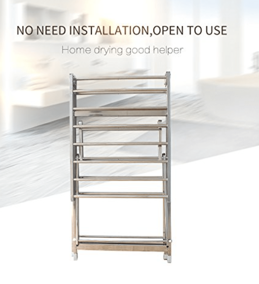 Heavy Duty Rust-Free Stainless Steel Foldable Storage Cloth Drying Stand/Clothes Dryer Stands/Laundry Racks with for Indoor/Outdoor/Balcony (Butterfly Model) (L- 65 inch * W-20 inch * H-36 inch)