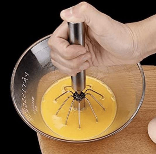 Stainless Steel Semi-Automatic Egg Beater Household Baking Tool Cream Egg Hand Mixer