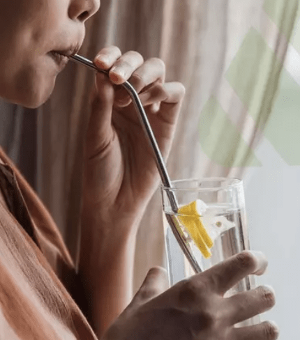 Set of 4 Stainless Steel Straws & Brush (2 Straight straws, 2 Bent straws, 1 Brush)