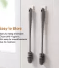 Bottle Mug Brush, Glassware Cleaning , Long Handle Silicone Bottle Cleaner Brush Silicone Dry Brush (Grey, Grey)