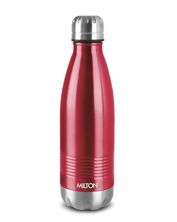 Milton Duo DLX 1000 Thermosteel 24 Hours Hot and Cold Water Bottle,  Piece, Litre, Maroon Leak Proof Office Bottle Gym Home Kitchen 