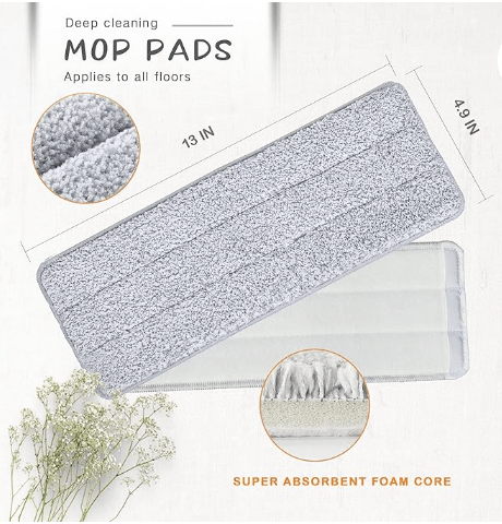 Oshang Flat Mop Head Refill 2 Pack - Grey