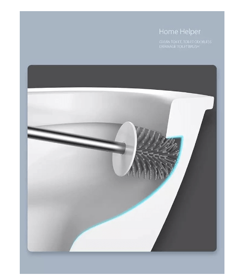 Silicone Toilet Brush Flex Toilet Brush No-Slip Long Handle Soft Silicone Bristle Clean Toilet Corner Easily for Western and Indian Toilet Bathroom Cleaning(Round)