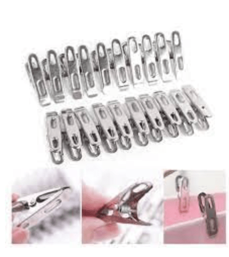 Towel Clip Stainless Steel Clothes Pegs Beach Towel Clips Stainless Steel Large Towel Clips Beach Towel Clips Clothes Pegs for Towel Clothes Socks Pack of 6 8.5 cm / 3.3 inches