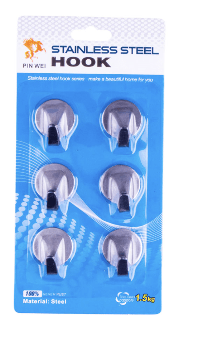 Stainless Steel Hooks (6 Pieces)