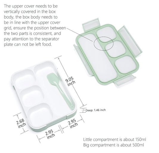 Donxote 1000ml Plastic Food Container, Multicolour