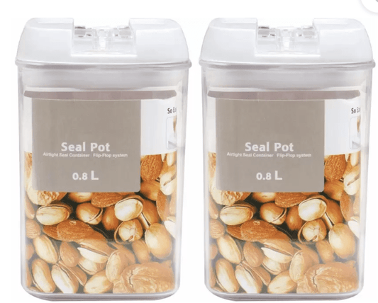 SKYFUN Plastic Grocery Container - 800 ml (Pack of 2, Clear)