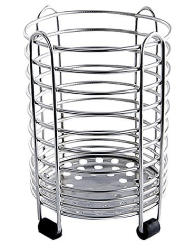 Spoon Holder Stainless Steel Cutlery Holder Large Size Round Shape 4 × 6 inch