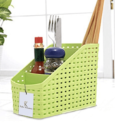 4 Sections Plastic Storage Basket/Compact Basket/for Kitchen,Bathrooms,Office Multi Purpose Use 1 Pc