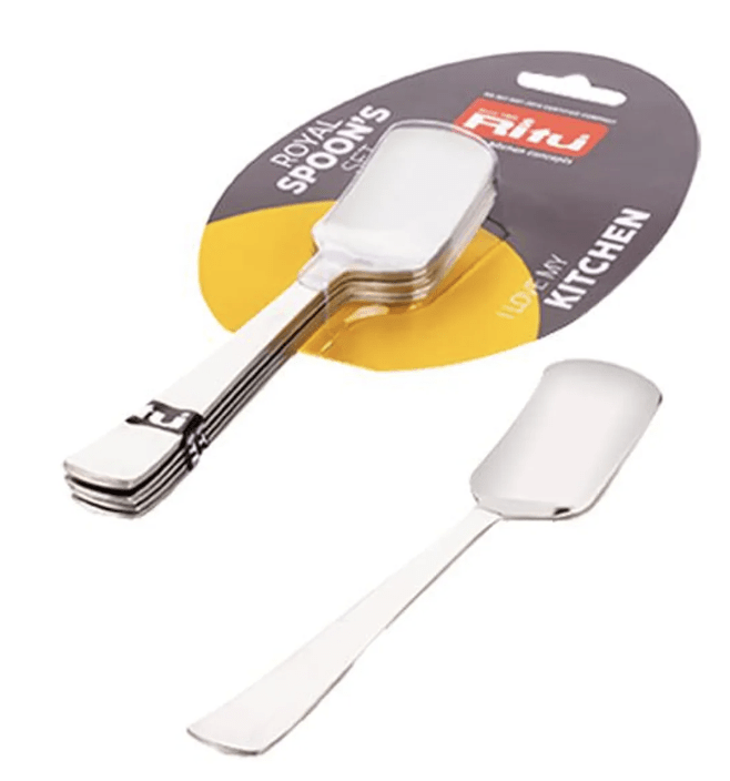 Ritu Stainless Steel Ice Cream Spoon - For Home & Kitchen, Silver, 6 pcs