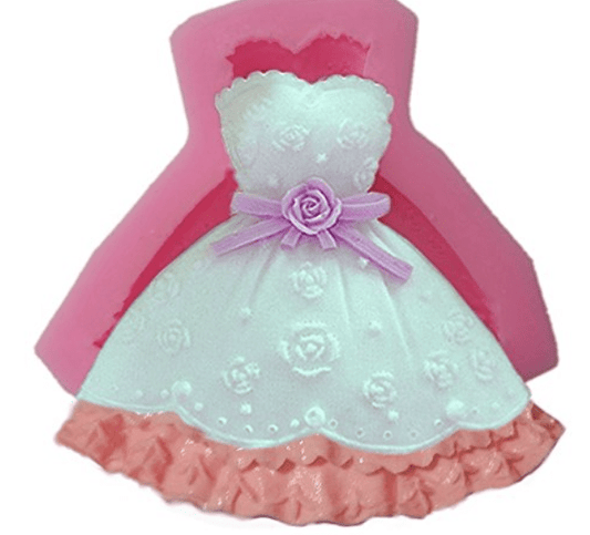 Generic 1Pc Food-Grade Silicone Mold 3D Shape of Dress Fondant Cake Decorating Tools Silicone Soap Mold Silicone Cake Mold